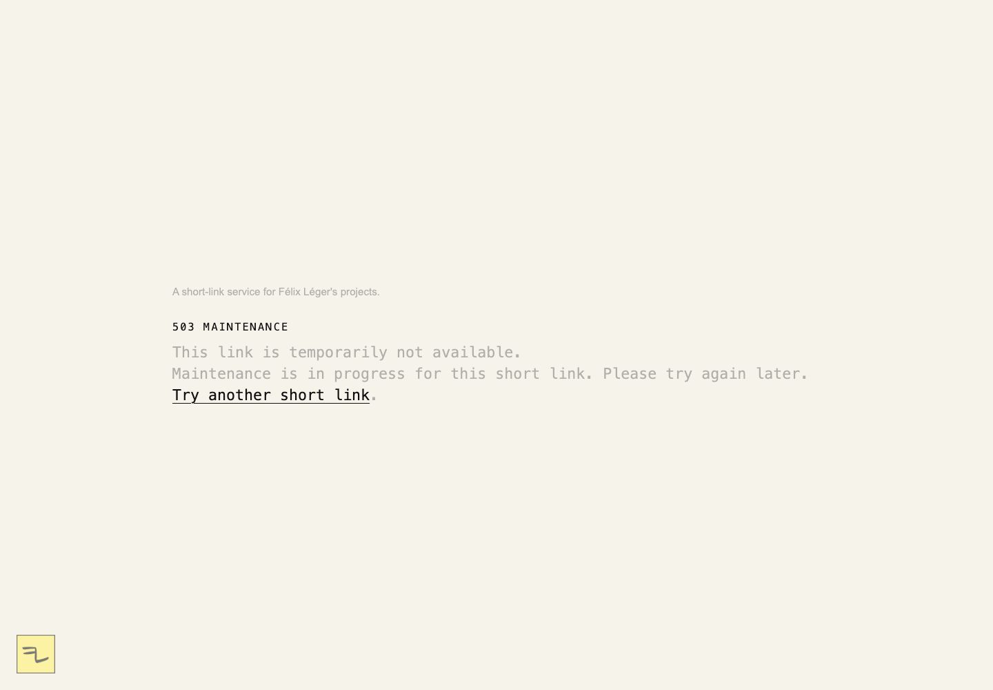 English maintenance status page using the custom shell