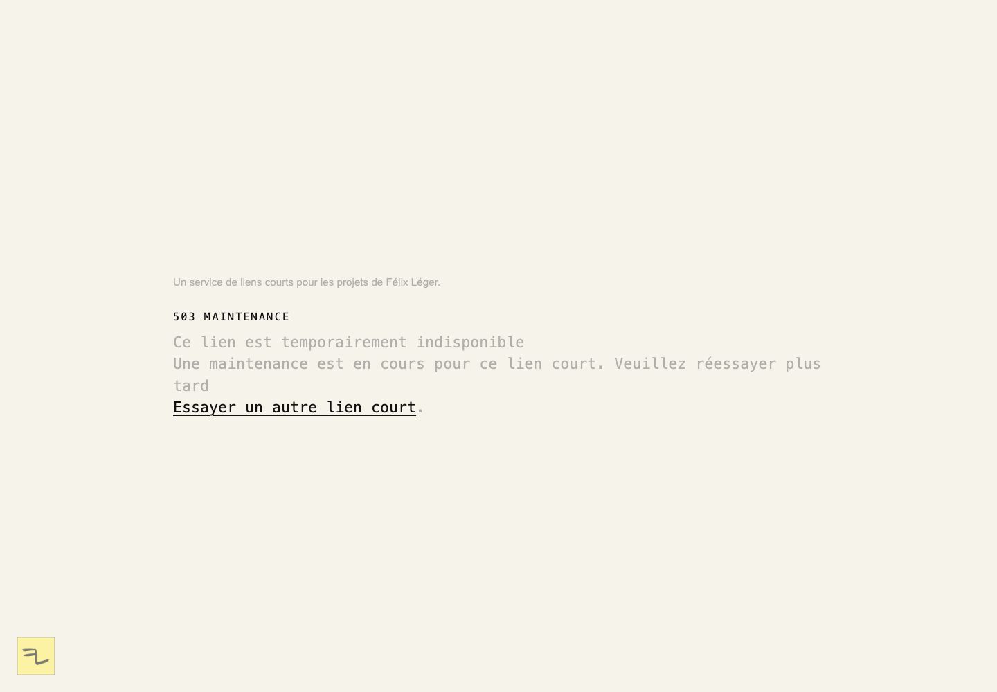French maintenance status page using the custom shell