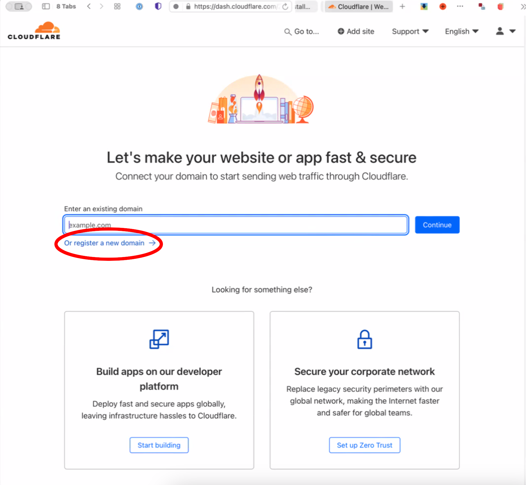 Cloudflare SignUp