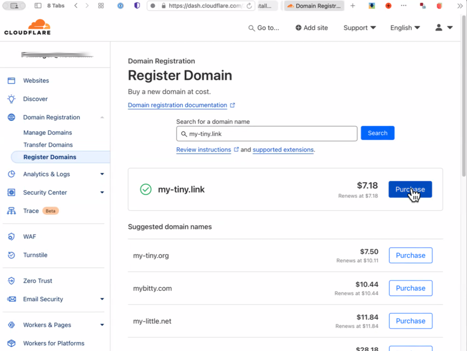 Cloudflare SignUp